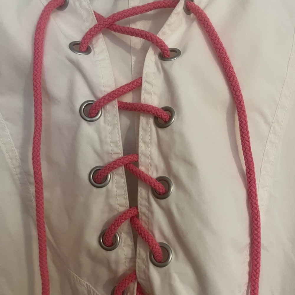 Free People White Jacket with‎ Pink Laces - Picture 7 of 7